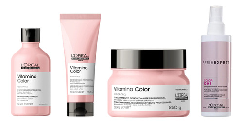 Kit Loreal Vitamino Color - Shampoo + Condicionador + Mascara + Spray