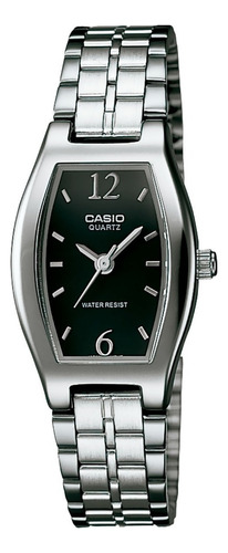 Reloj Casio Dress Silver Original Mujer Time Square Color de la correa Plateado Color del bisel Plateado Color del fondo Negro