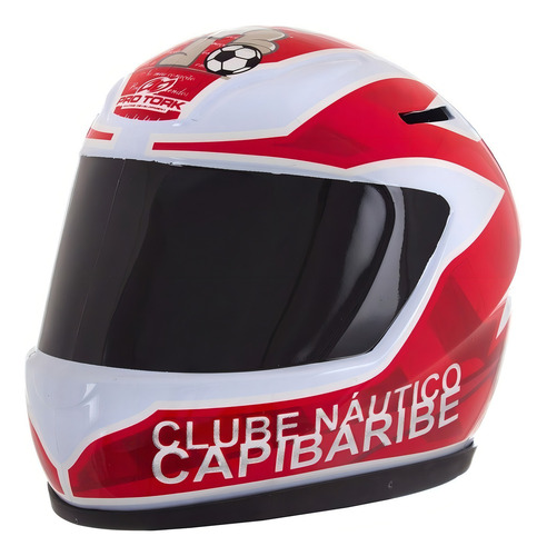 Cofre Mini Capacete Pro Tork Time Nautico Futebol Cor Vermelho - Branco