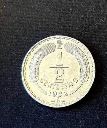 Moneda Chile 1/2 Centesimo De Escudo 1962 Aluminio 