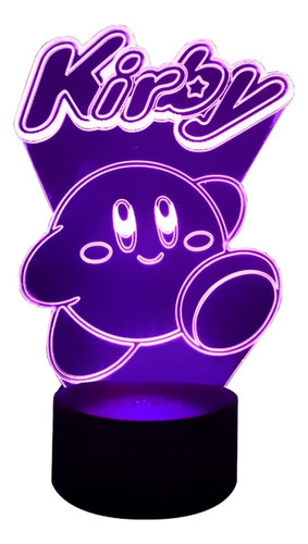 Lámpara 3d Kirby Base Negra + Pilas