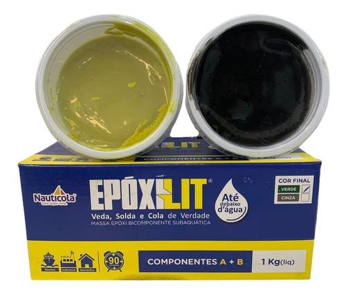 Cola P/ Barco Alumínio Vedação - Massa Epóxi 1kg Epoxilit