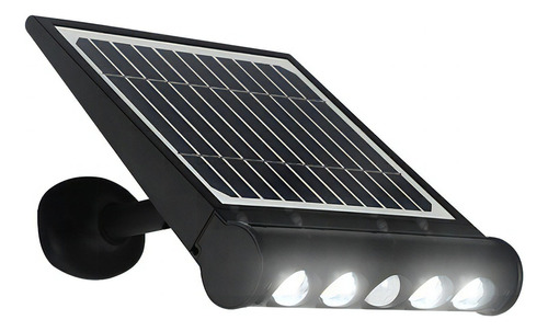 Lámpara Solar Arbotante Led 8w Luz Fria Sensor De Movimiento Color Negro