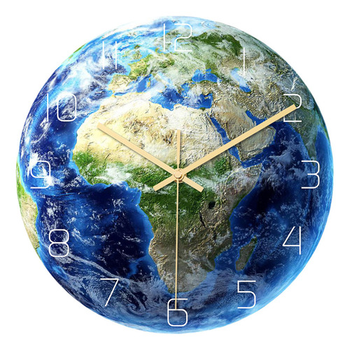 Z Reloj De Pared Con Mapa Del Mundo, Reloj De Pared Con