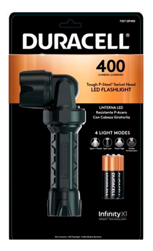 Linterna Duracell Giratoria 400 Lum 4 Modos Mod: 7357-pf400