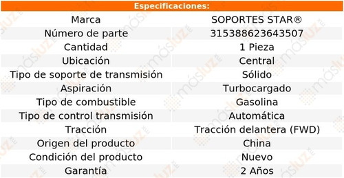 1) Soporte Transmisión Ctral Cirrus 2.4l 4 Cil Turbo 01/02