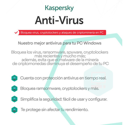 Kaspersky Antivirus 10 Pc 3 Años Oferta Especial