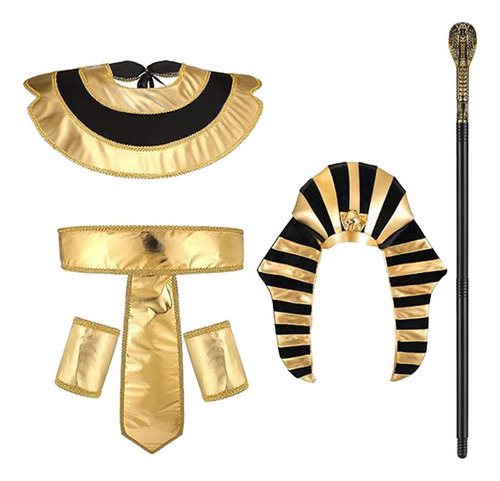 1 Accesorios De Disfraz Egipcio Con Sombrero Y Bastón .
