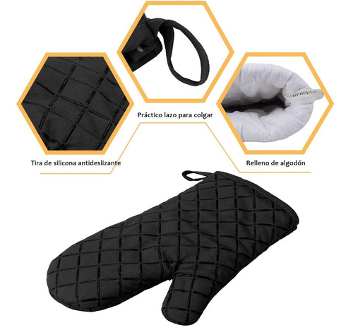 Guantes Cocina Antideslizantes Silicona Resistente Al Calor