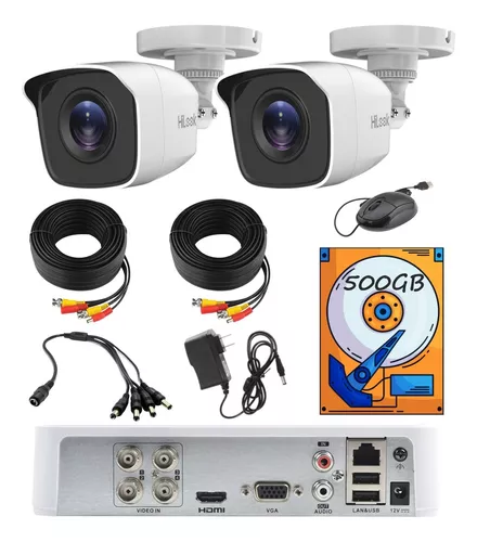 Kit De Video Vigilancia Hilook Con 4 Cámaras Hd/ 1 Mp/ 500gb Color Blanco