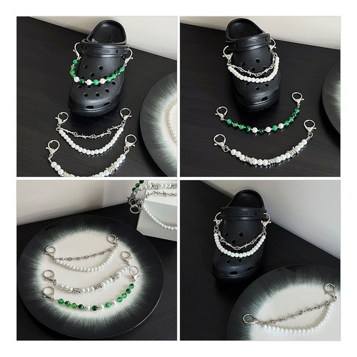 3 Unidades De Zapatos Pearl Charm Punk De Doble Capa