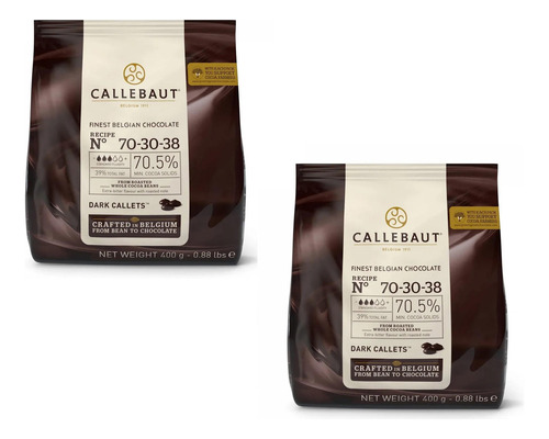 Chocolate Belga Amargo 70% N 70-30-38 400g Callebaut- 2 Un