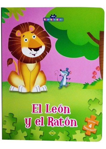 Super Libro Rompecabezas El León Y El Raton Para Niños 
