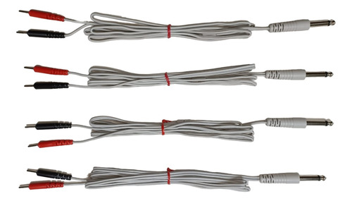 4 Cables Para Onda Rusa Plug 6,5mm Pin Aaguja