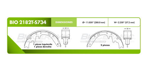 Balatas Tambor Dodge Ram 1500 Van 5.9l 1999-2002 Bioceramic