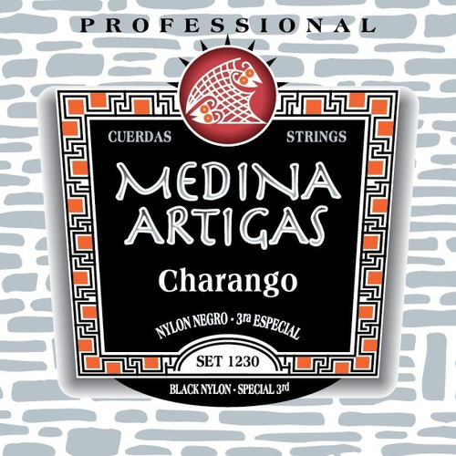 Encordado Charango 1230 Medina Artigas Nylon Negro 3° Espec