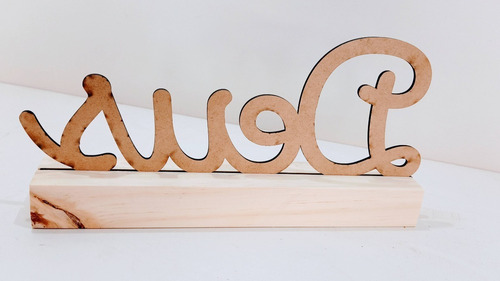Imagem 5 de 7 de Enfeite Decorativo Palavra Deus Mdf Preto Com Base De Pinus