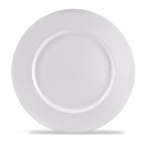 Plato Postre Blanco 21 Cm Porcelana Ala Ancha