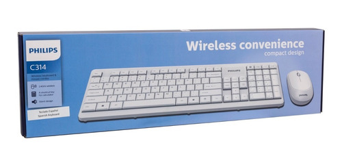 Imagen 9 de 9 de Combo Teclado + Mouse Inalambrico Philips Mod Spt6314 Blanco
