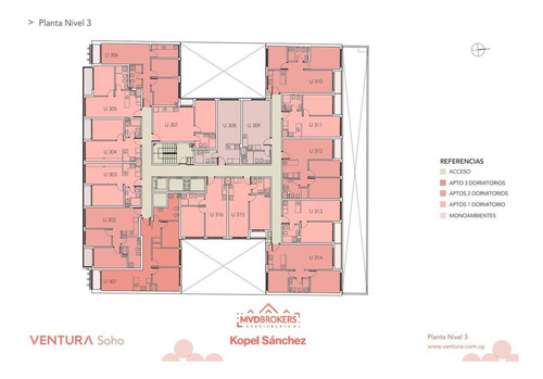 Imagen 22 de 30 de Ventura Soho | Apartamento 2 Dormitorios | Venta | Cordón Sur | Vivienda Promovida| 10% De Descuento! Maldonado Y Emilio Frugoni
