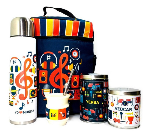 Imagen 1 de 8 de Equipo De Mate Santo Completo Música Regalo Set Kit Matero