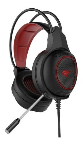 Auricular Gaming Con Luz Roja Y Conexiones Doble Jack 3.5mm