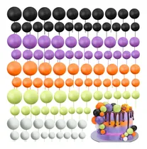 Comprar Kit De Cake Toppers Morado Negro Y Verde 5 Tamaños 108pzs
