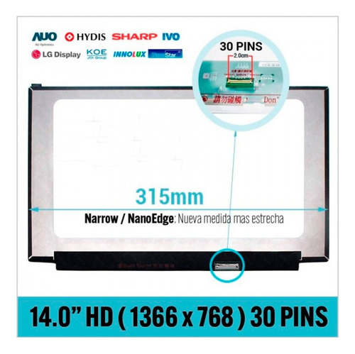 Imagen 3 de 3 de Pantalla Portatil Asus X415ma Series Compatible