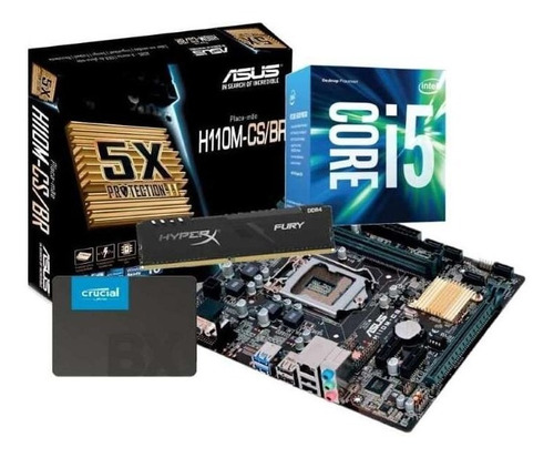 Kit Processador I5 7400 H110m-cs/br Hx 8gb Ssd Bx120gb