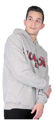 Med - Gris Jaspe - Sudadera Hombre Moda Con Capucha Gris Fur