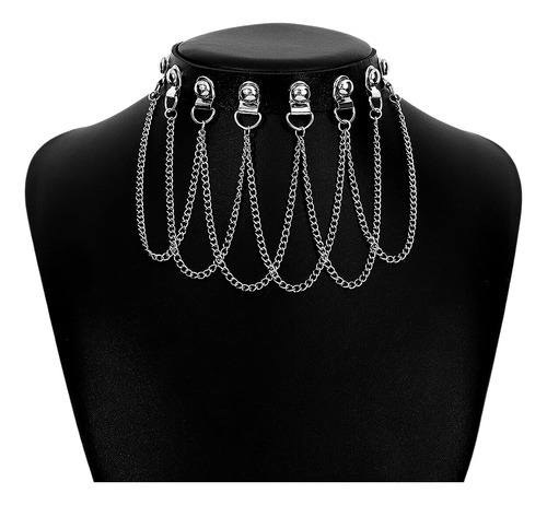 Collar Choker Gargantilla Para Mujer Gotico Cadenas Capas 