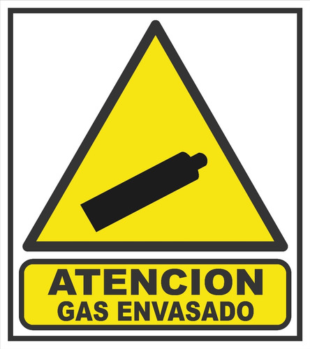 Cartel Atencion Gas Envasado 22x28 Cm