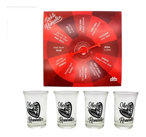 Imagem 2 de 2 de Drinks Jogos Roleta C/ 4 Shots Romantica