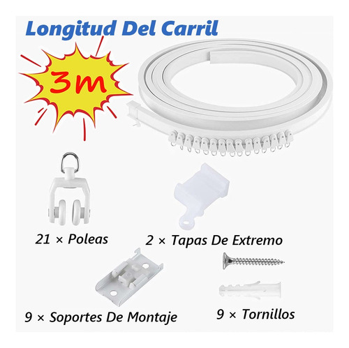Riel Para Cortina De Techo Riel De Techo Soporte 3m