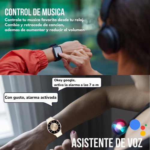 Reloj Digital Mujer Inteligente Smartwachh Mujer Elegante Rosa Gold Milanese Qx10 Rose Gold Doble Malla Film Rose Gold