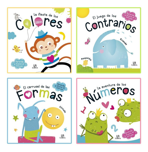 Colección Números, Formas Colores Y Contrarios Infantiles