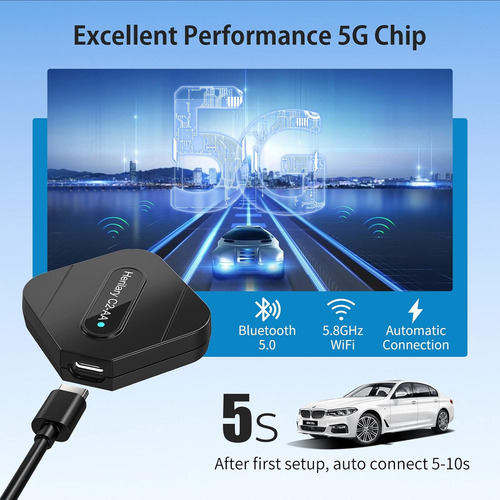 Adaptador Inalámbrico Para Automóvil Android, Dongle Inalámb