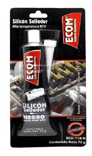 Silicón Sellador Color Negro De Alta Temperatura Rtv Ecom