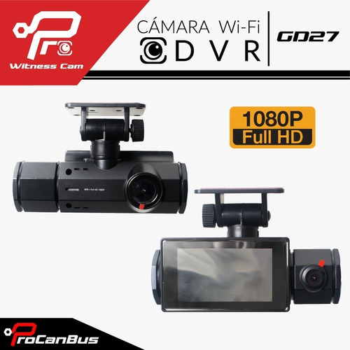 Camara Dvr Doble Lente Gps Para Carro Full Hd