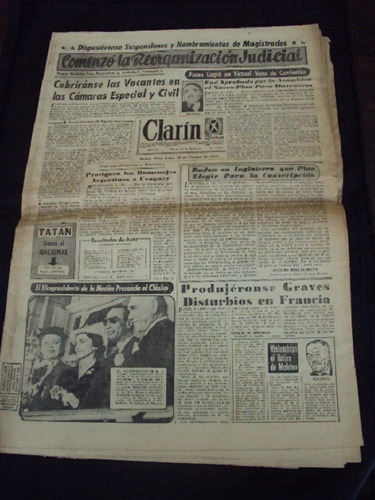 Diario Clarin (10 Octubre De 1955) - Golpe De Estado A Peron
