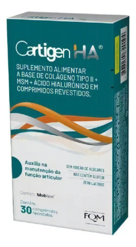 Cartigen Ha Colágeno Tipo 2 + Msn 30 Comprimidos Sabor Sin