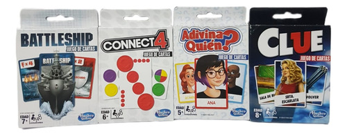 Juego De Mesa Pack 4 Connect4,battleship,clue,adivina Quien?