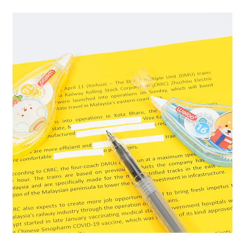 3 Correctores Cinta Kawaii Tinta Boligrafo Cinta Correctora