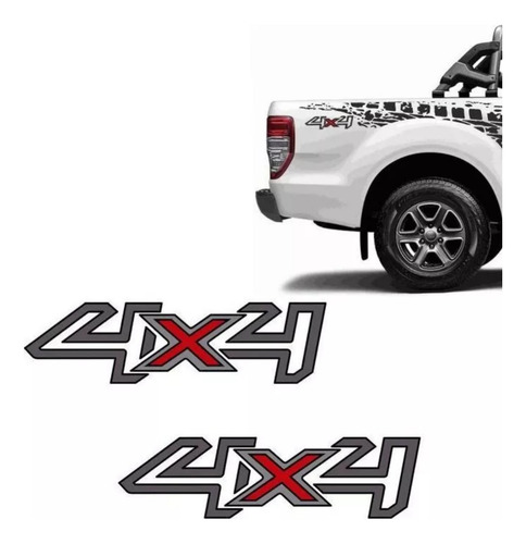 Par Adesivos Emblema Lateral 4x4 Ranger 2017/2019