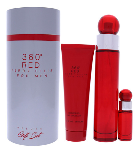 Set De Regalo Perfume Perry Ellis 360 Red Para Hombre, 100 M