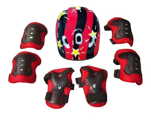 Set Protección Niños Casco Rodilla Codo Mano / Lhua