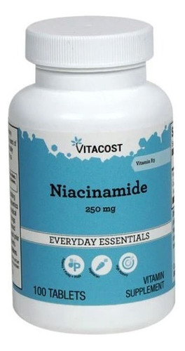 Niacinamida Vitamina B3 250 Mg 100 Tabletas 