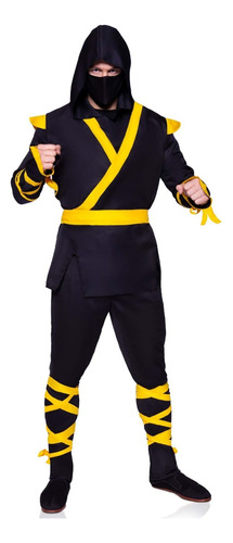 Disfraz Ninja Amarillo Adulto Deluxe Halloween Fiesta Hombre