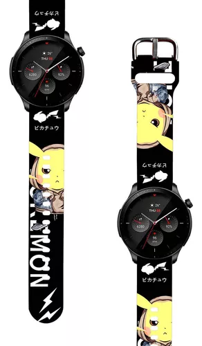 Correa Compatible Con Amazfit Gtr 4 Pikachu Urbano Negro