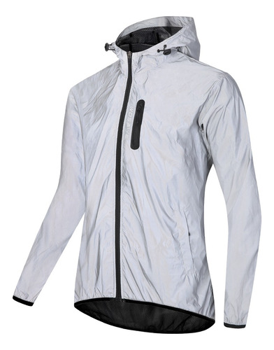 Chaqueta Con Capucha Para Ciclismo Wosawe, Totalmente Reflec